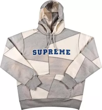 Толстовка Supreme Patchwork Hooded Sweatshirt 'Heather Grey', серый