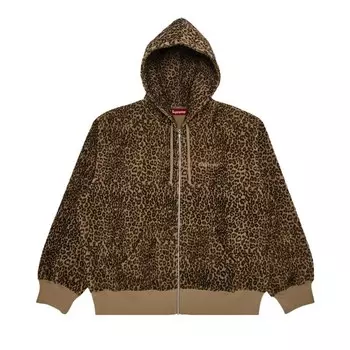 Толстовка Supreme Pilled Zip Up Hooded Sweatshirt Cheetah, разноцветный