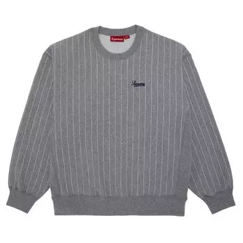 Толстовка Supreme Pinstripe Crewneck, серый