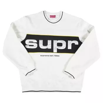 Толстовка Supreme Piping Crewneck 'White', белый