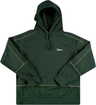 Толстовка Supreme Piping Hooded Sweatshirt 'Green', зеленый