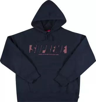 Толстовка Supreme Reflective Cutout Hooded Sweatshirt 'Navy', синий