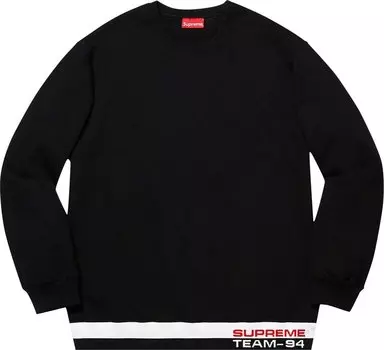 Толстовка Supreme Rib Stripe Crewneck 'Black', черный