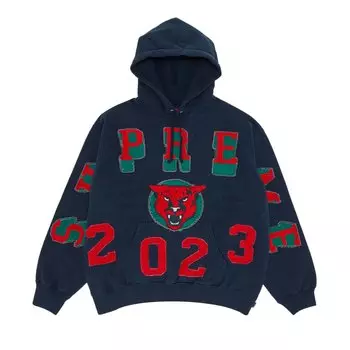 Толстовка Supreme с капюшоном и пантерой, темно-синий