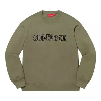Толстовка Supreme Shattered Logo Crewneck Light Olive, зеленый