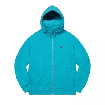 Толстовка Supreme Small Box Facemask Zip Up Hooded Sweatshirt Cyan, бирюзовый