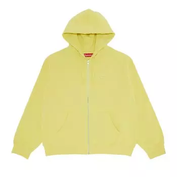 Толстовка Supreme Small Box на молнии с капюшоном, цвет кислотный желтый