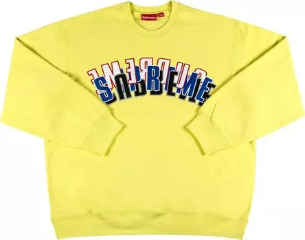 Толстовка Supreme Stacked Crewneck 'Light Lemon', желтый