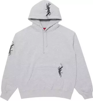 Толстовка Supreme Tag Hooded 'Ash Grey', серый