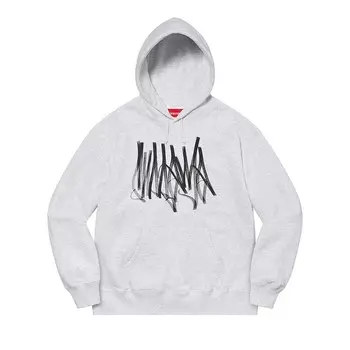 Толстовка Supreme Tag Hooded Sweatshirt Ash Grey, серый