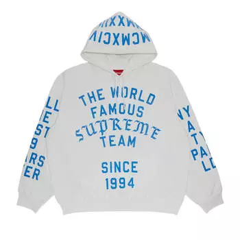Толстовка Supreme Team Flocked Hooded, белый
