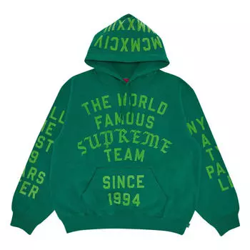 Толстовка Supreme Team Flocked Hooded, зелёный