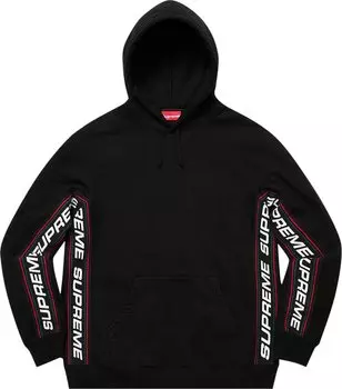 Толстовка Supreme Text Rib Hooded Sweatshirt 'Black', черный