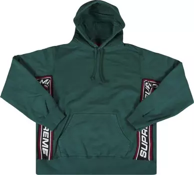 Толстовка Supreme Text Rib Hooded Sweatshirt 'Green', зеленый