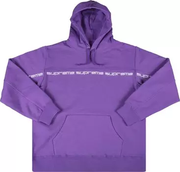 Толстовка Supreme Text Stripe Hooded Sweatshirt 'Violet', фиолетовый