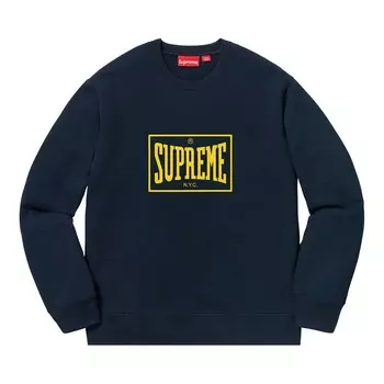 Толстовка Supreme Warm Up Crewneck Navy, синий