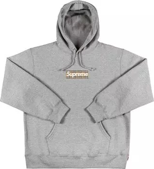 Толстовка Supreme x Burberry Box Logo Hooded Sweatshirt 'Heather Grey', серый