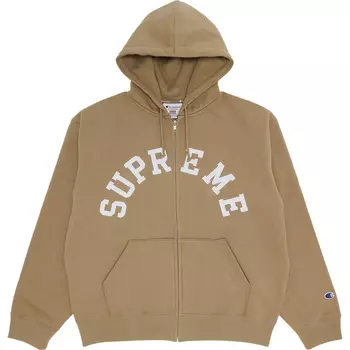 Толстовка Supreme x Champion Zip Up Hooded, бежевый