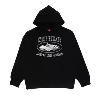 Толстовка Supreme x Corteiz Rules The World Hooded 'Black', черный