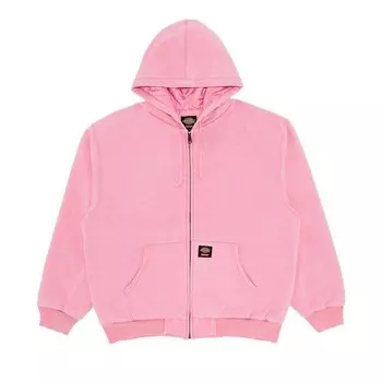 Толстовка Supreme x Dickies Quilted Lined Zip Up Hooded Sweatshirt Dusty Pink, розовый