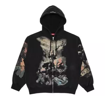 Толстовка Supreme x Frank Frazetta Zip Up Hooded Sweatshirt Black, черный