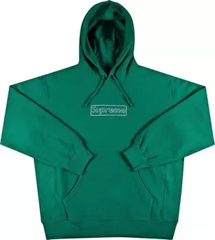 Толстовка Supreme x KAWS Chalk Logo Hooded Sweatshirt 'Light Pine', зеленый