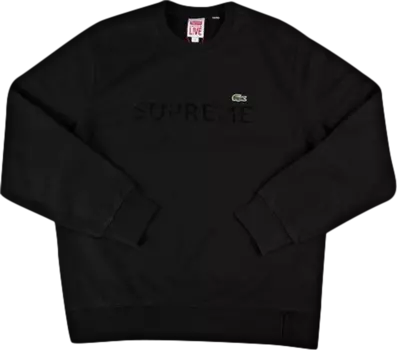 Толстовка Supreme x Lacoste Crewneck 'Black', черный