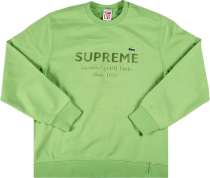 Толстовка Supreme x Lacoste Crewneck 'Green', зеленый