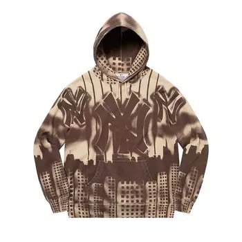 Толстовка Supreme x New York Yankees Airbrush Hooded Sweatshirt Clay, желто-коричневый