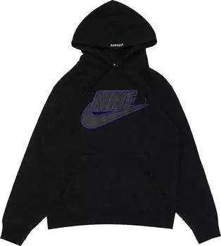 Толстовка Supreme x Nike Leather Appliqu Hooded Sweatshirt Black 'Black', черный