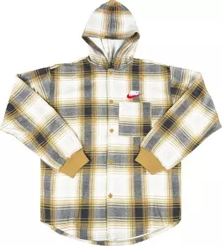 Толстовка Supreme x Nike Plaid Hooded Sweatshirt 'Mustard', желтый