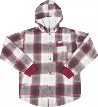 Толстовка Supreme x Nike Plaid Hooded Sweatshirt 'Burgundy', красный
