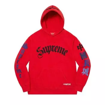 Толстовка Supreme x The Great China Wall Sword Hooded Sweatshirt Red, красный