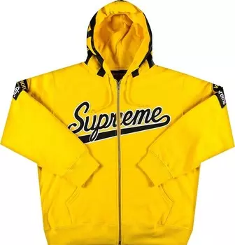 Толстовка Supreme x Vanson Leathers Spider Web Zip Up Hooded Sweatshirt 'Yellow', желтый