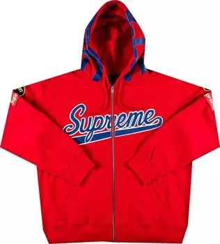 Толстовка Supreme x Vanson Leathers Spider Web Zip Up Hooded Sweatshirt 'Red', красный