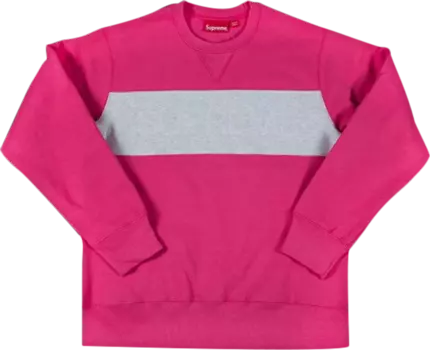 Толстовка Supreme Zig Zag Stitch Panel Crewneck 'Pink', розовый