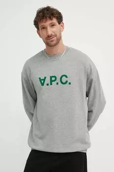 Толстовка Sweat Eliot из хлопка A.P.C., серый