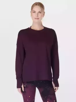 Толстовка Sweaty Betty After Class Longline, цвет midnight/cherry