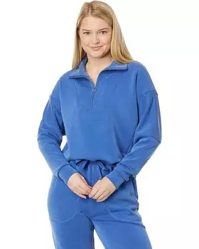 Толстовка Sweaty Betty Sand Wash Funnel Neck Half Zip, цвет Lightning Blue