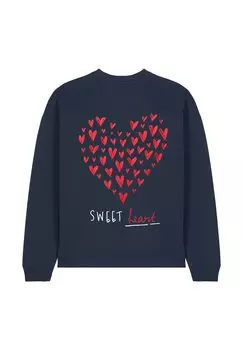 Толстовка SWEETHEART BACK PRINT UNISEX HEAVYWEIGHT Mira Paris, темно-синий