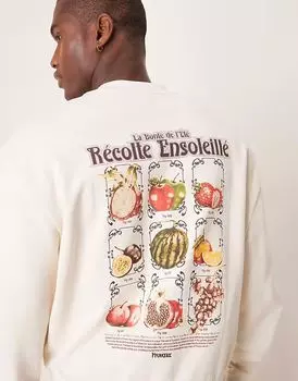 Толстовка свободного кроя ASOS DESIGN из тофу с принтом на груди и спине