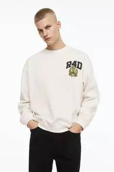 Толстовка свободного кроя H&amp;M, кремовый/r4d