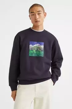 Толстовка свободного кроя H&amp;M, синий / голова к холмам