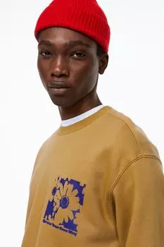 Толстовка свободного кроя H&amp;M, темно-бежевый/расти по-своему