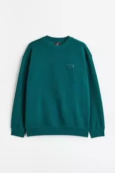Толстовка свободного кроя H&amp;M, темно-бирюзовый