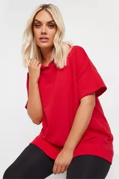 Толстовка свободного кроя из 100% хлопка Yours Curve, красный