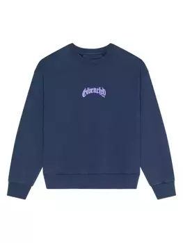 Толстовка свободного кроя из флиса со светоотражающим рисунком Givenchy, синий