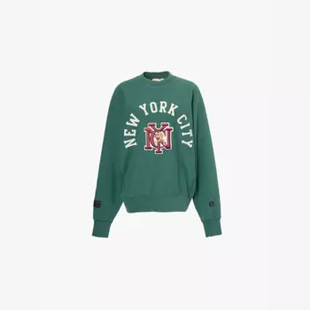 Толстовка свободного кроя из хлопчатобумажной смеси с вышивкой Nyc-Embroidered Champion, зеленый