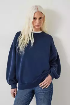 Толстовка свободного кроя из хлопка Quaden Hush, синий