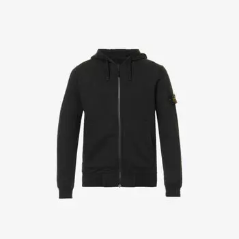 Толстовка свободного кроя из хлопкового джерси с логотипом Stone Island, черный